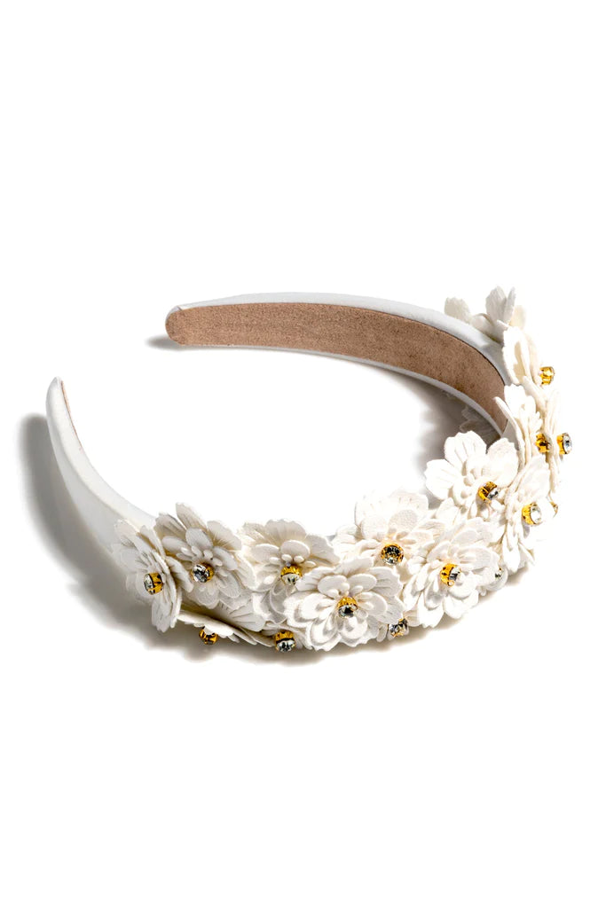 Flower Embellished Headband - Ivory