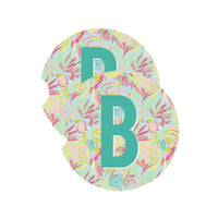 Mary Square Initial Car Coasters