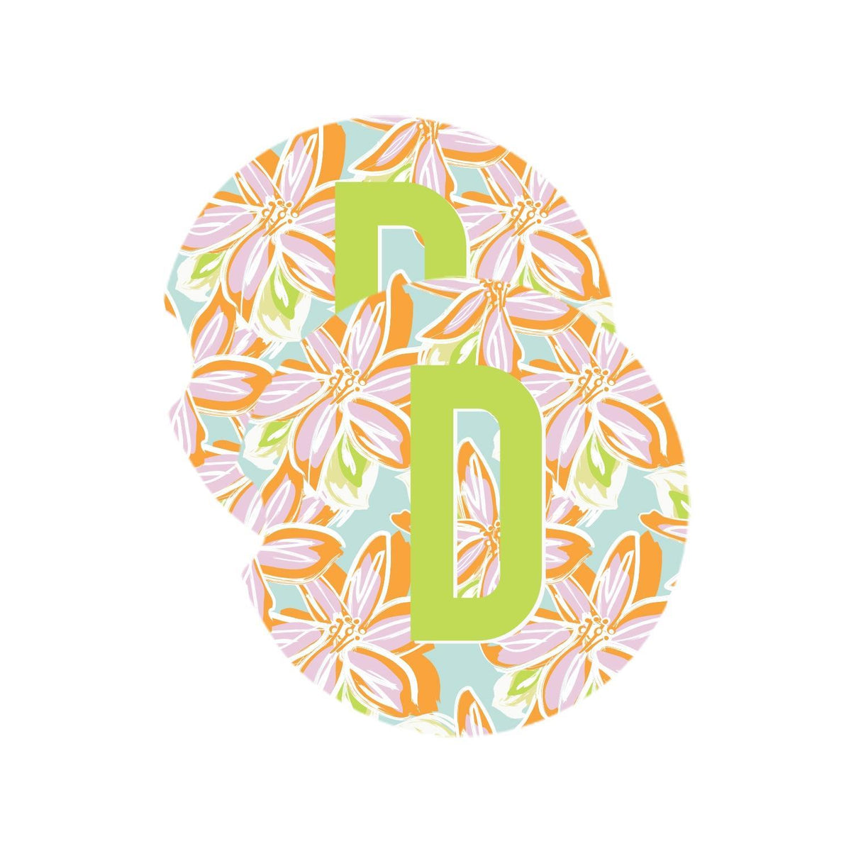 Mary Square Initial Car Coasters