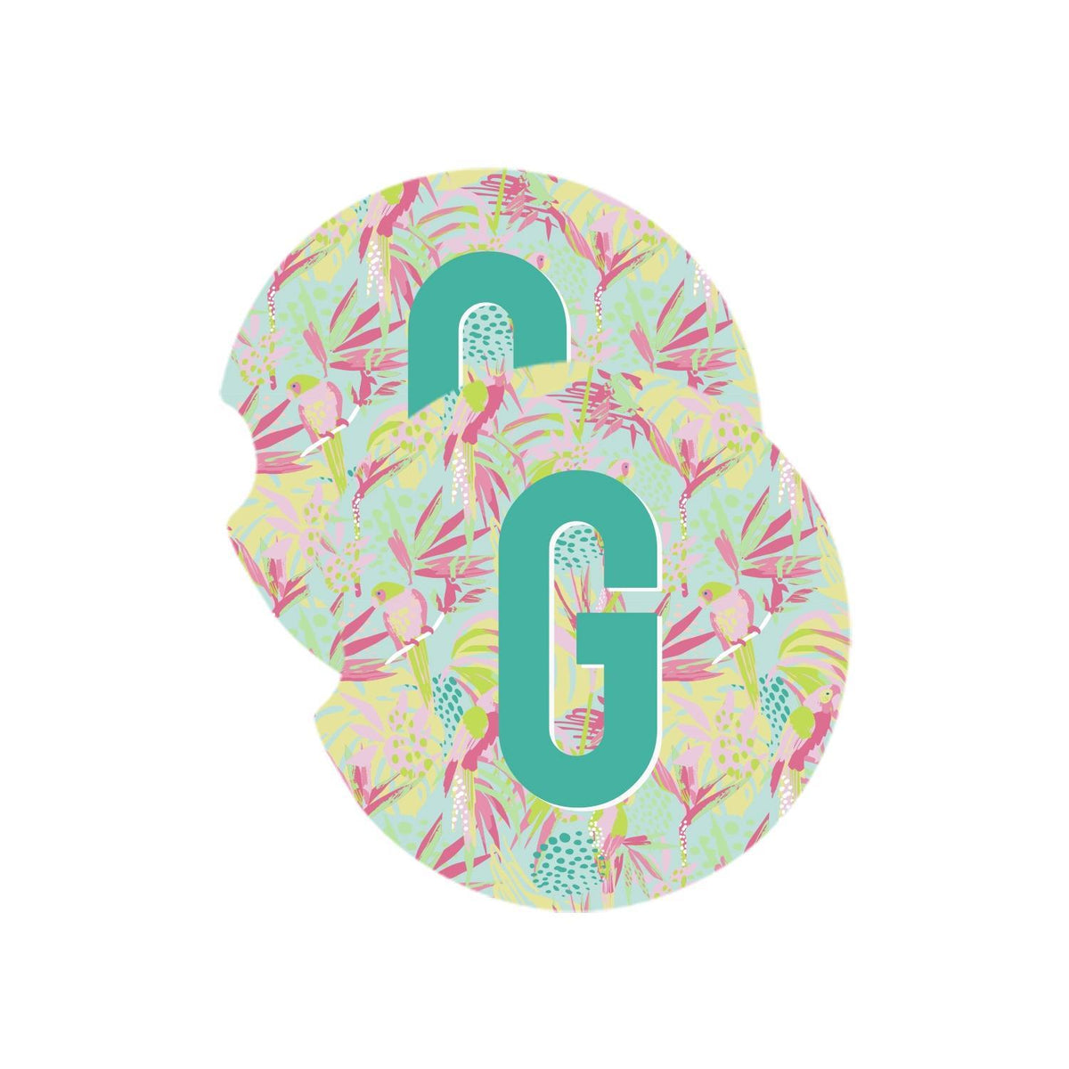 Mary Square Initial Car Coasters