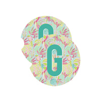 Mary Square Initial Car Coasters