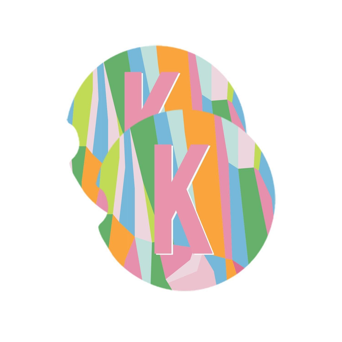 Mary Square Initial Car Coasters