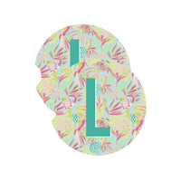 Mary Square Initial Car Coasters