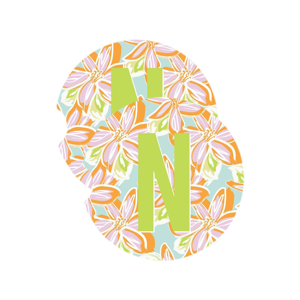 Mary Square Initial Car Coasters