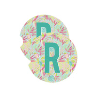 Mary Square Initial Car Coasters