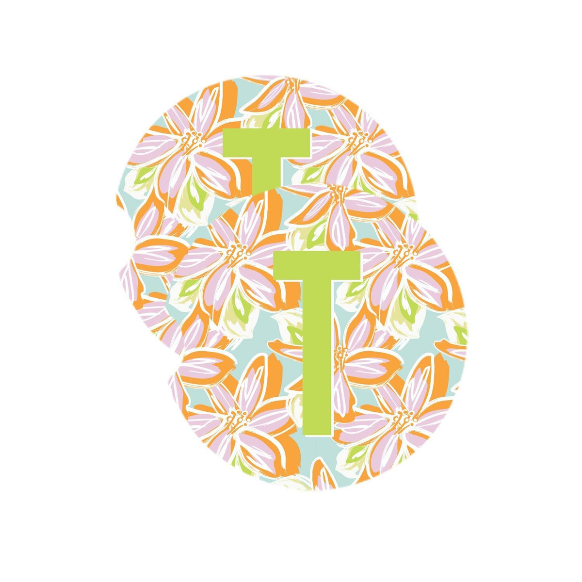 Mary Square Initial Car Coasters
