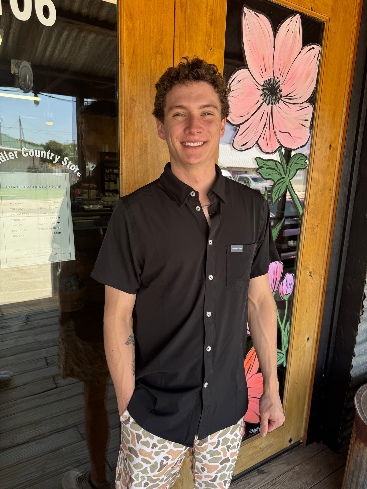 Performance Button Up - Heather Black