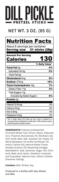 Pop Daddy Snacks - Dill Pickle Seasoned Pretzels 3.0oz