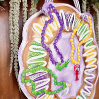 Mardi Gras King Cake with Beads Door Hanger