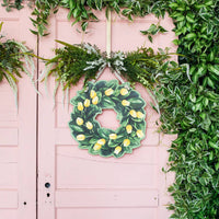 Magnolia and Yellow Tulip Wreath Door Hanger