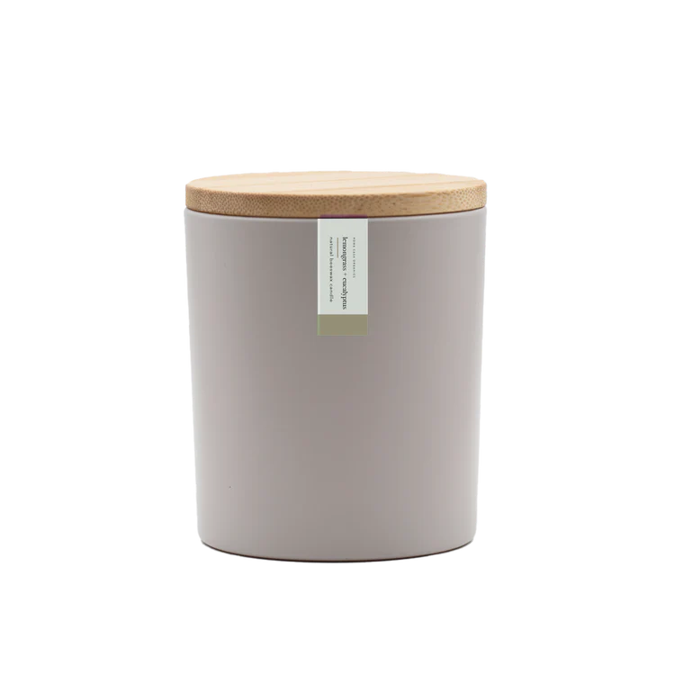 Lemongrass + Eucalyptus Beeswax Candle | 8.75 Oz