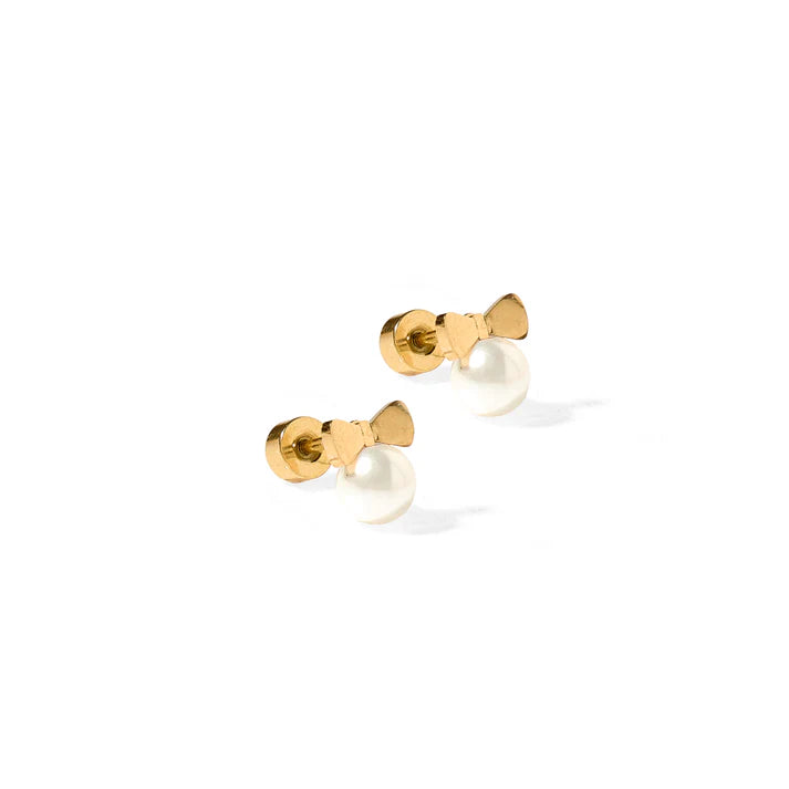 Screwback Stud - Heidi - Pearl Bow