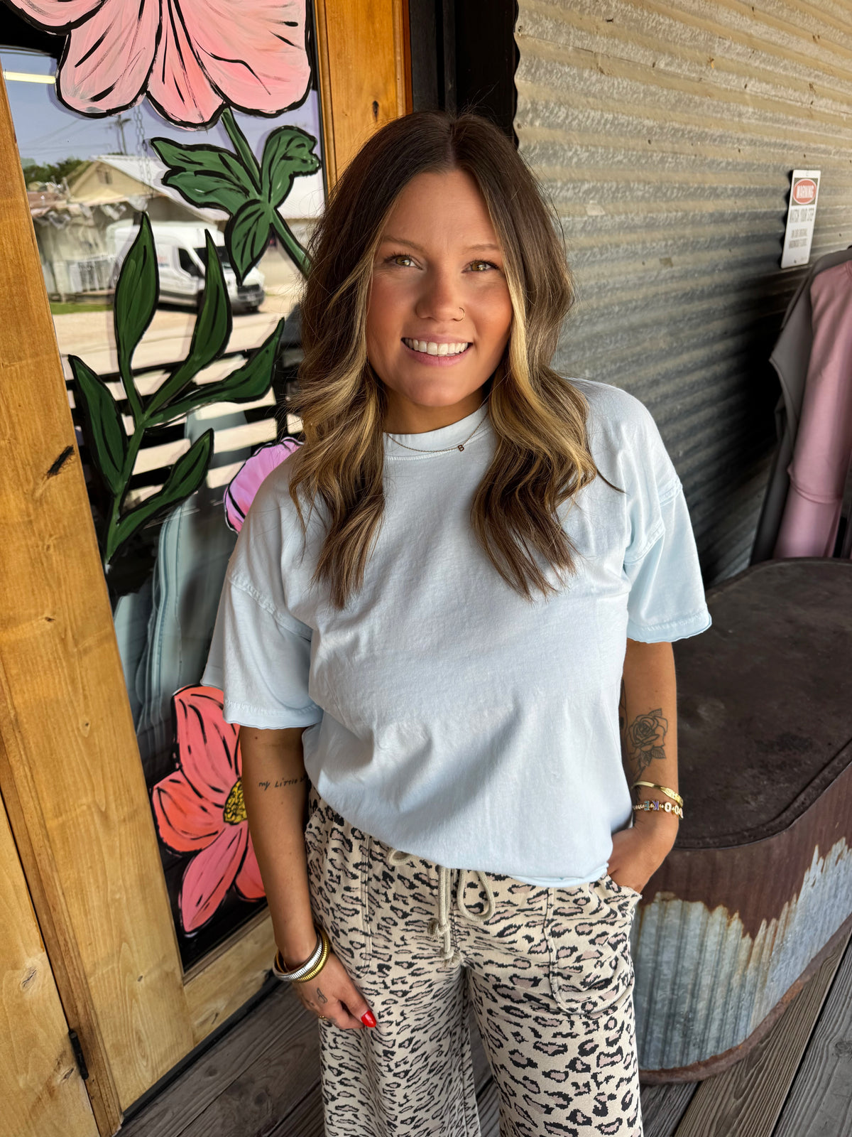 Pigment Washed Cotton Top - Plus