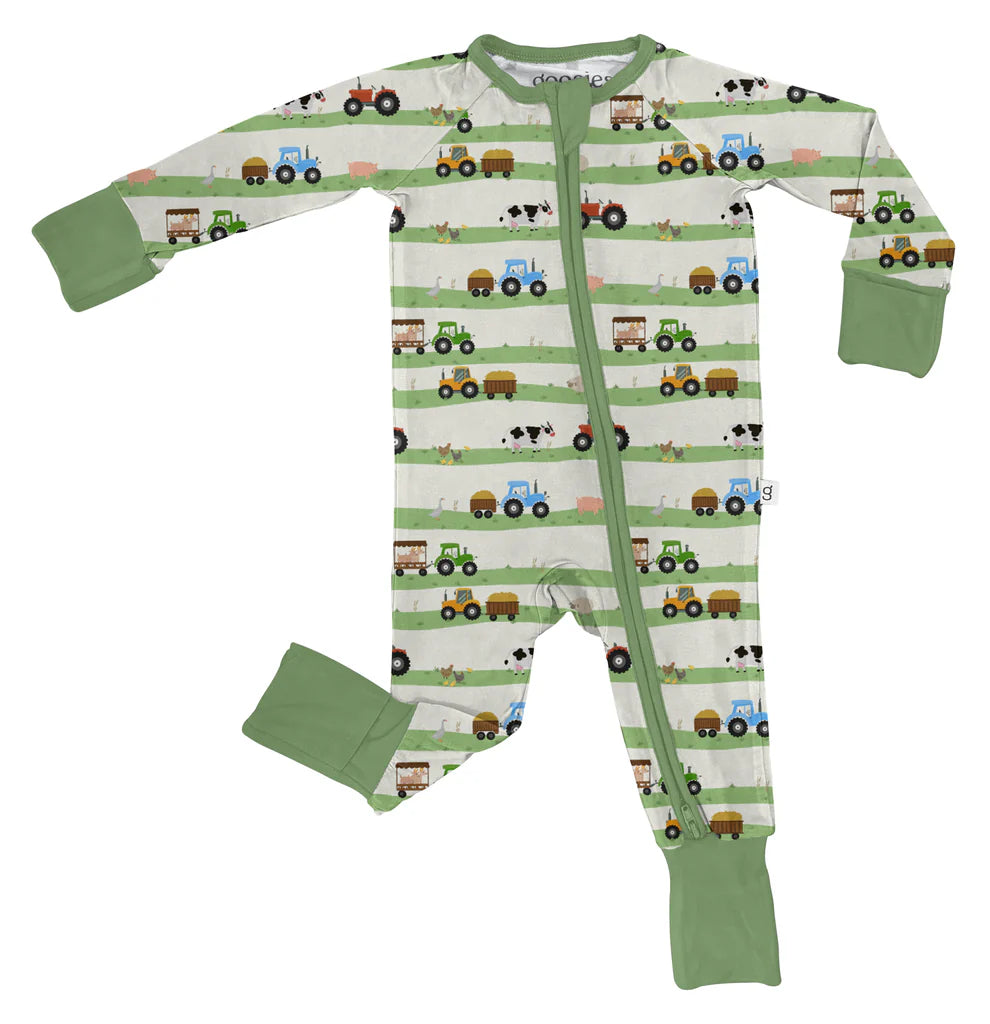 Goosies Zip PJ - Farm Stripe