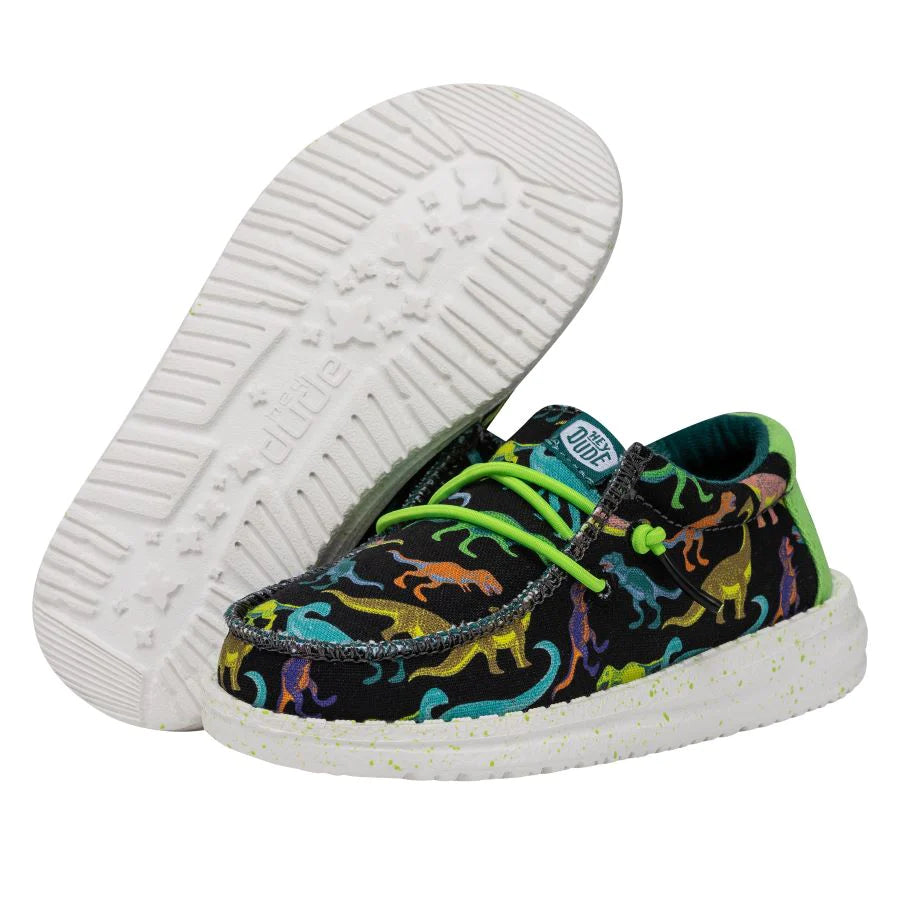 Hey Dude Wally Toddler Dino - Black Lime
