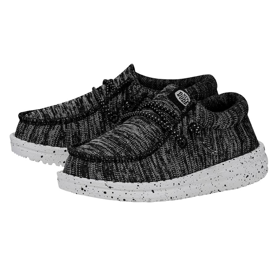 Hey Dude Wally Toddler Sport Knit - Black White