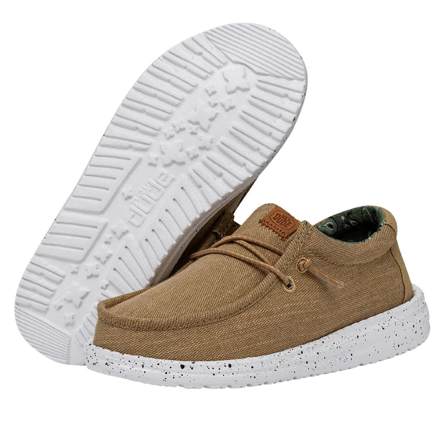 Hey Dude Wally Youth - Washed Canvas Walnut