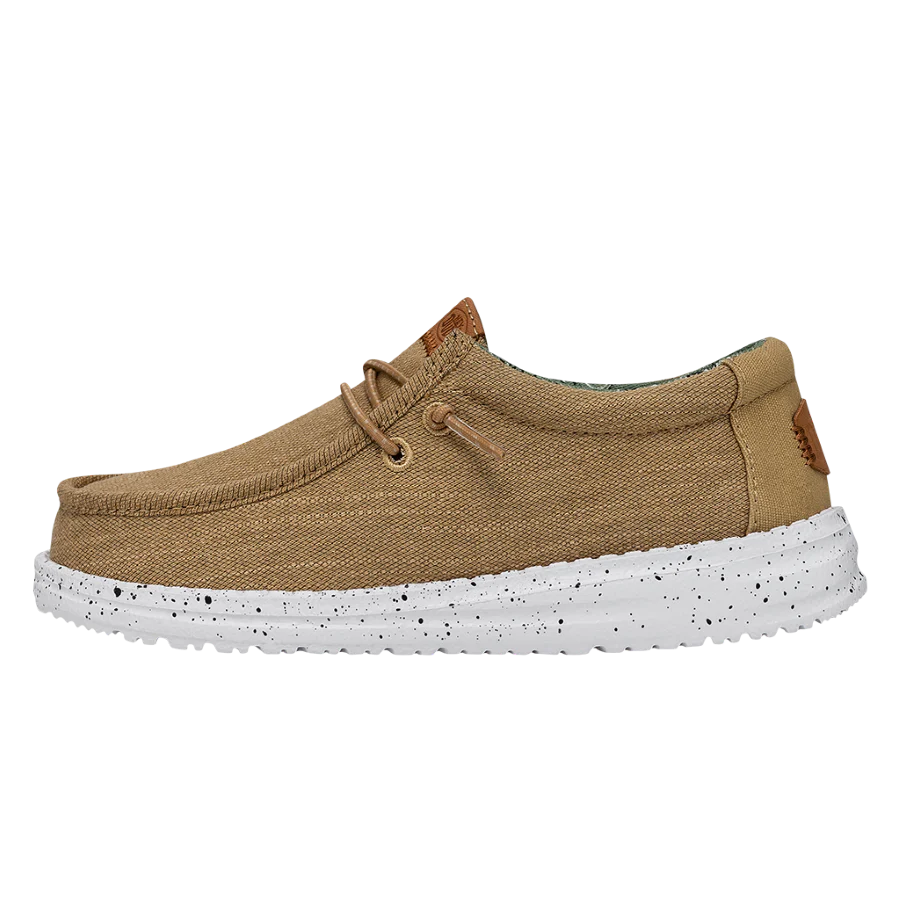 Hey Dude Wally Youth - Washed Canvas Walnut