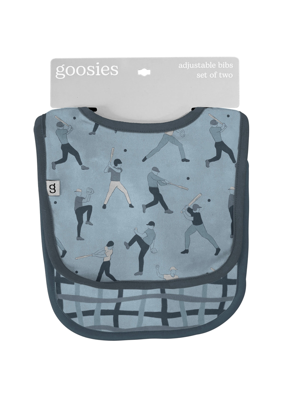 Goosies Bibs (Set of Two) - Baseball & Blue Wavy Plaid
