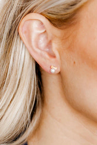 Screwback Stud - Heidi - Pearl Bow