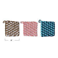 Hand-Woven Cotton Crocheted Potholder