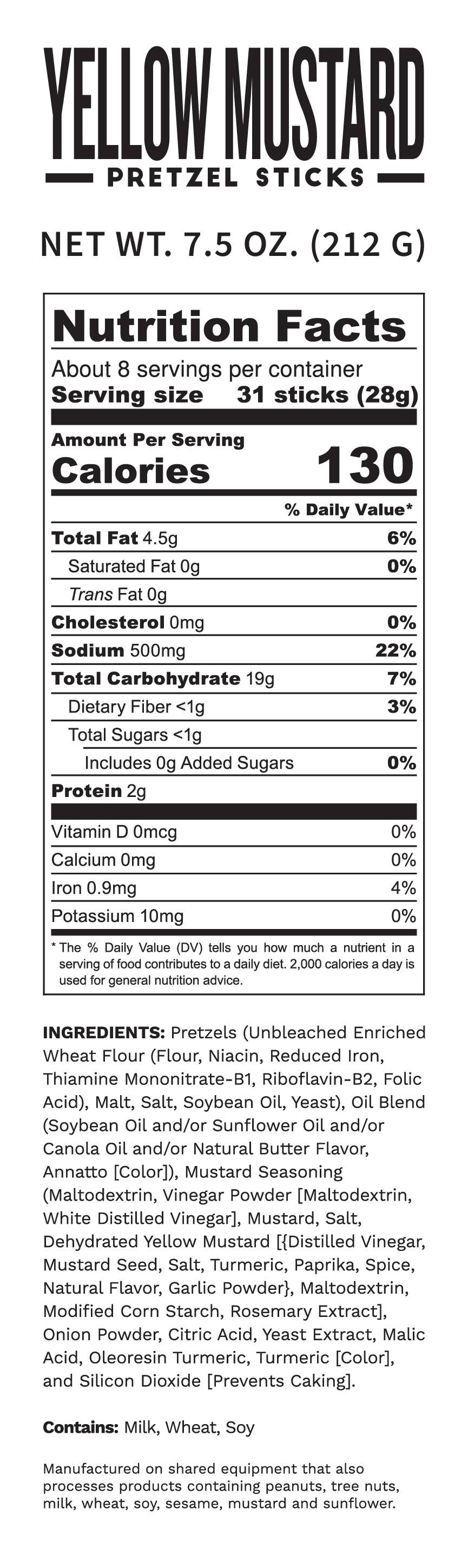 Pop Daddy Snacks - Yellow Mustard Seasoned Pretzels 7.5oz