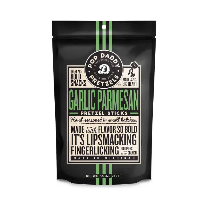 Pop Daddy Snacks - Garlic Parmesan Seasoned Pretzels 7.5oz