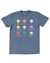 Smiley Faces Fruits of the Spirit Tee - Blue Jean