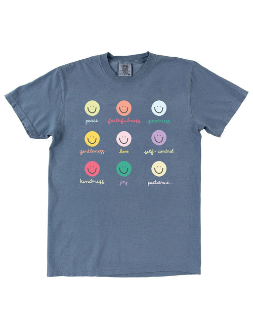 Smiley Faces Fruits of the Spirit Tee - Blue Jean