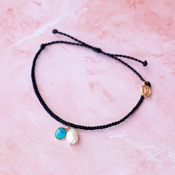 Puravida® Pearl and Turquoise Charm Bracelet