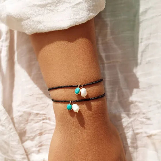 Puravida® Pearl and Turquoise Charm Bracelet