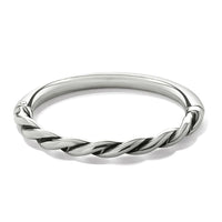 Interlok Twist Hinged Bangle - Silver