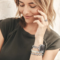 Interlok Twist Hinged Bangle - Silver