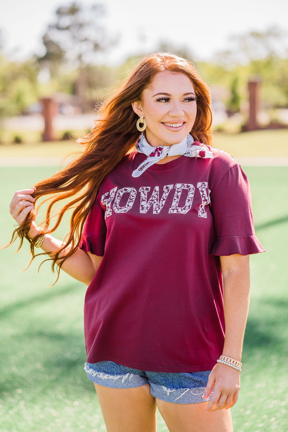 Howdy Tee Maroon