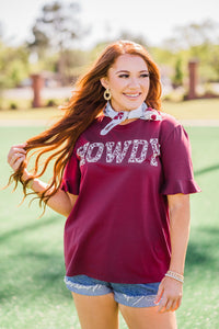 Howdy Tee Maroon