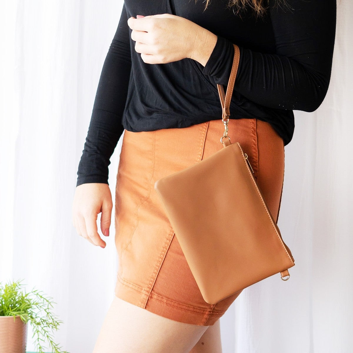 Madeline Camel Wristlet