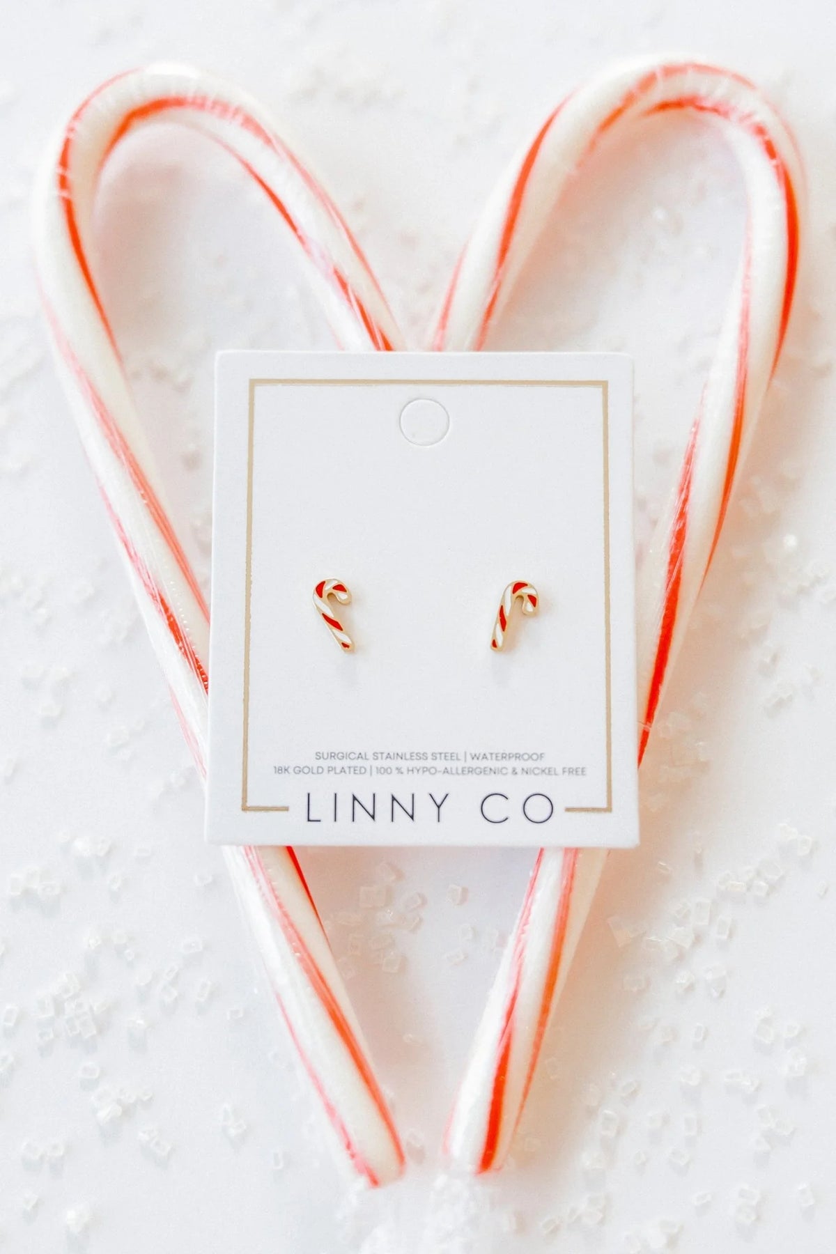 Screwback Stud - Candy Cane