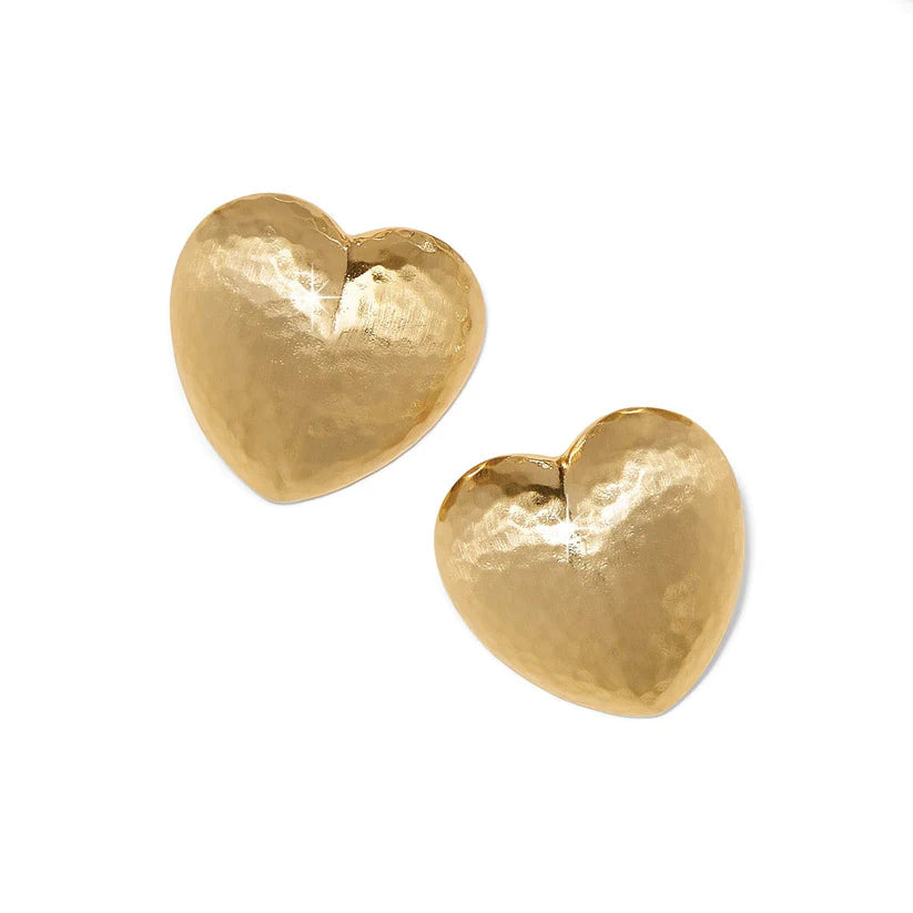 Trianon Heart Small Post Earrings - Gold