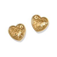 Trianon Heart Small Post Earrings - Gold