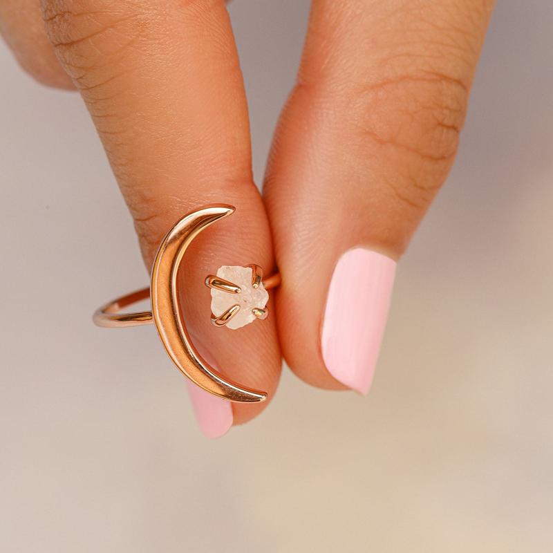 Puravida® Rose Gold Creacent Moon Ring
