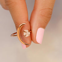 Puravida® Rose Gold Creacent Moon Ring