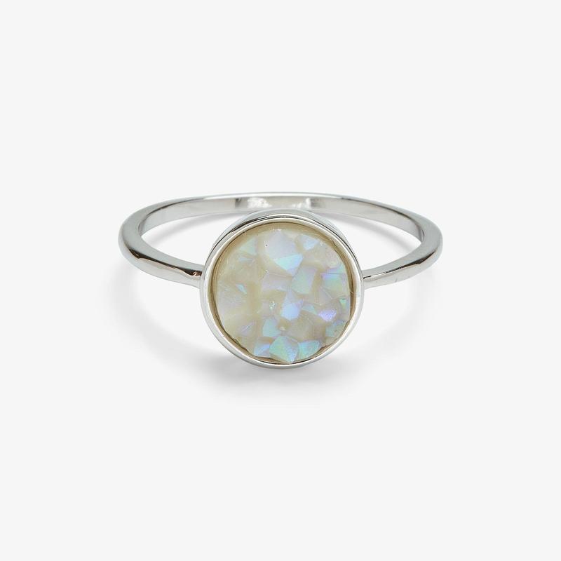 Puravida® Silver Druzy Moon Ring