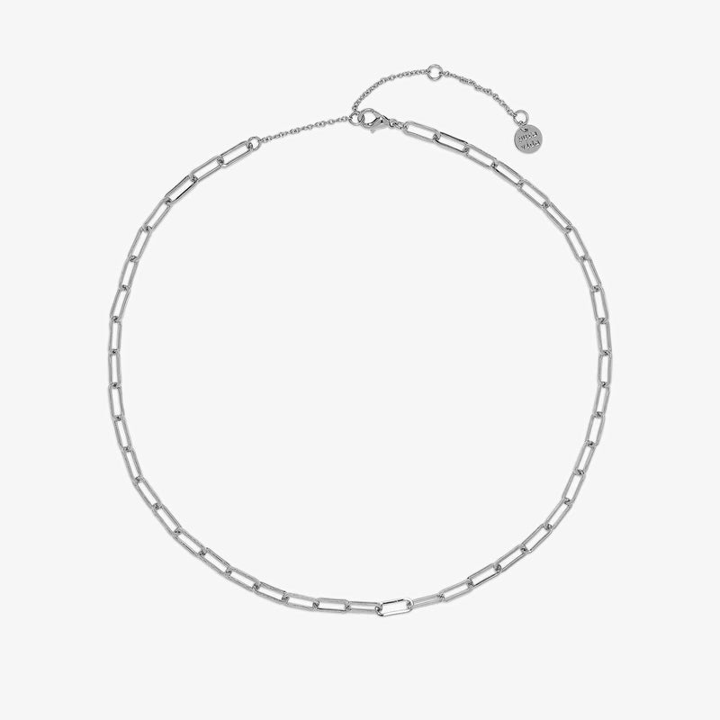 Puravida® Silver Paperclip Chain Choker