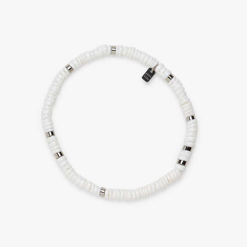 Puravida® White Puka Stretch Anklet