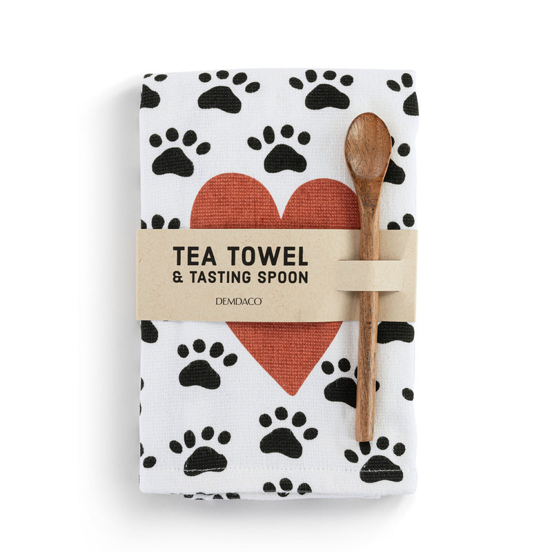 Paw Print Towel & Tasting Spoon Set