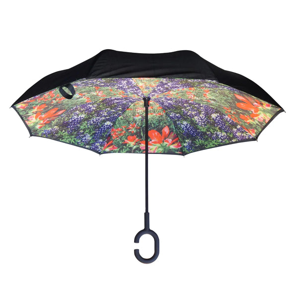 Blue Bonnet Wild Flowers Topsy Turvy Umbrella