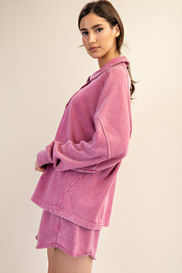 Mineral Washed Polo Sweatshirt