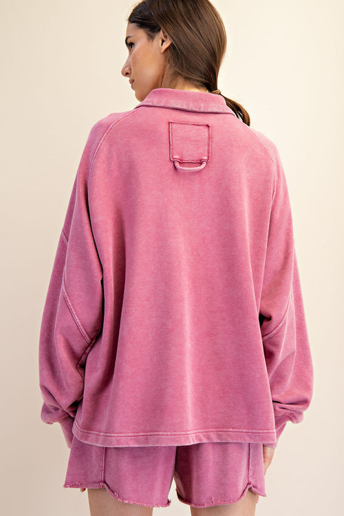 Mineral Washed Polo Sweatshirt