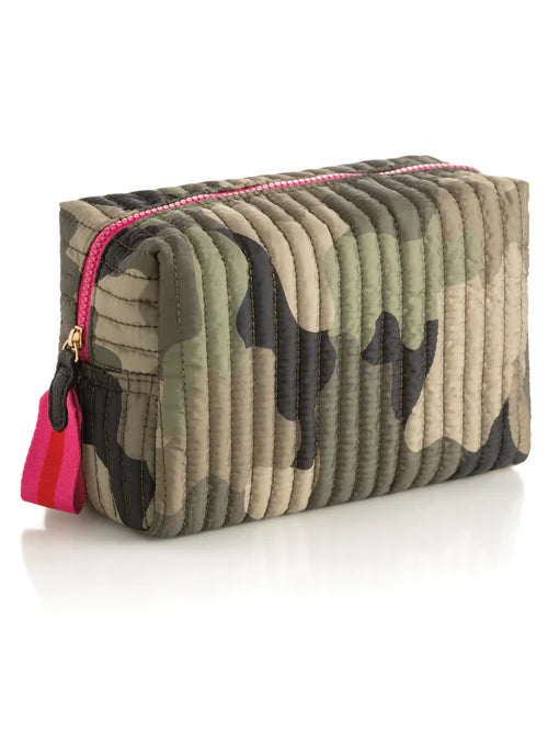 Ezra Quilted Nylon Large Cosmetic Pouch