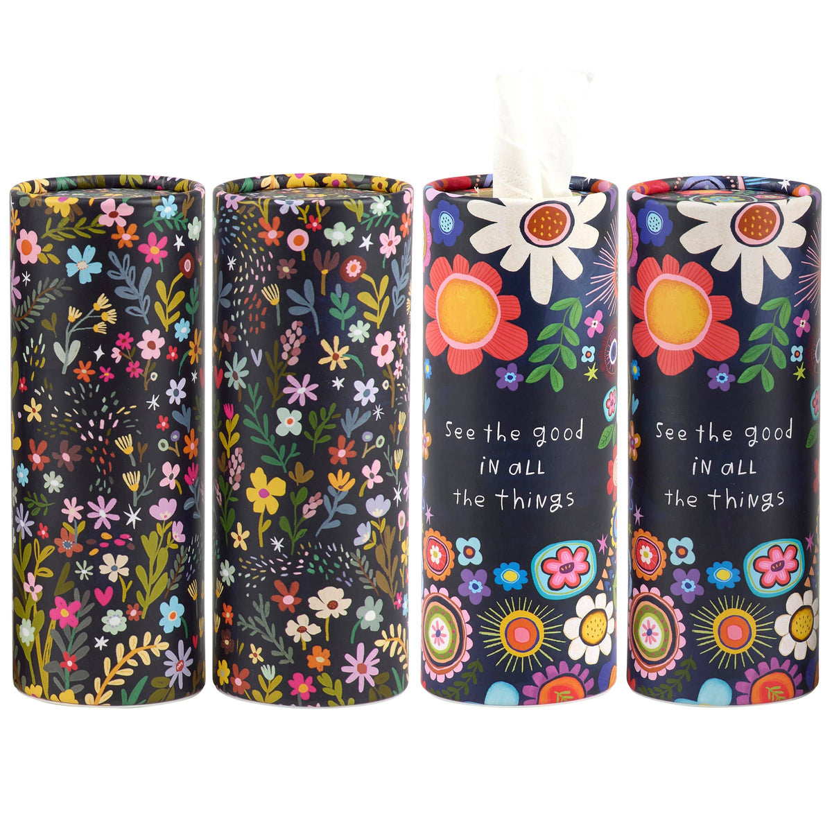 Dark Floral Tissue Box